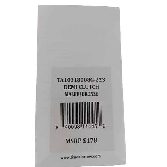 Demi Clutch Malibu Bronze Leather Handbag Time's Arrow NWT - Picture 7 of 7